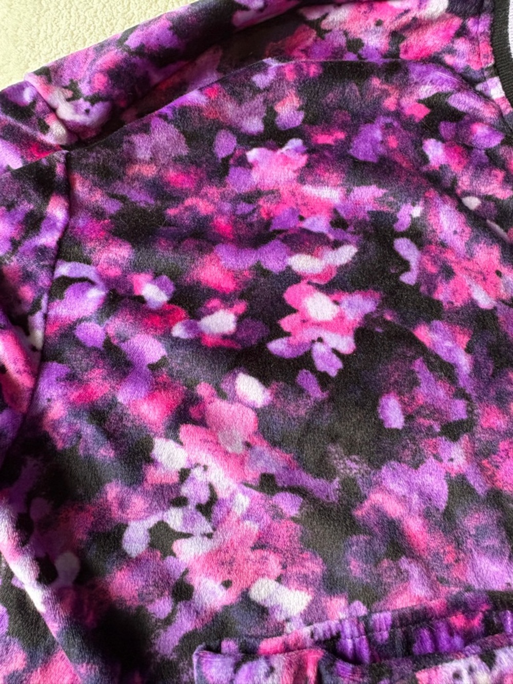 Simply Vera Velvety Soft Women’s Large Pajamas Set, Purple Floral - Picture 3 of 3